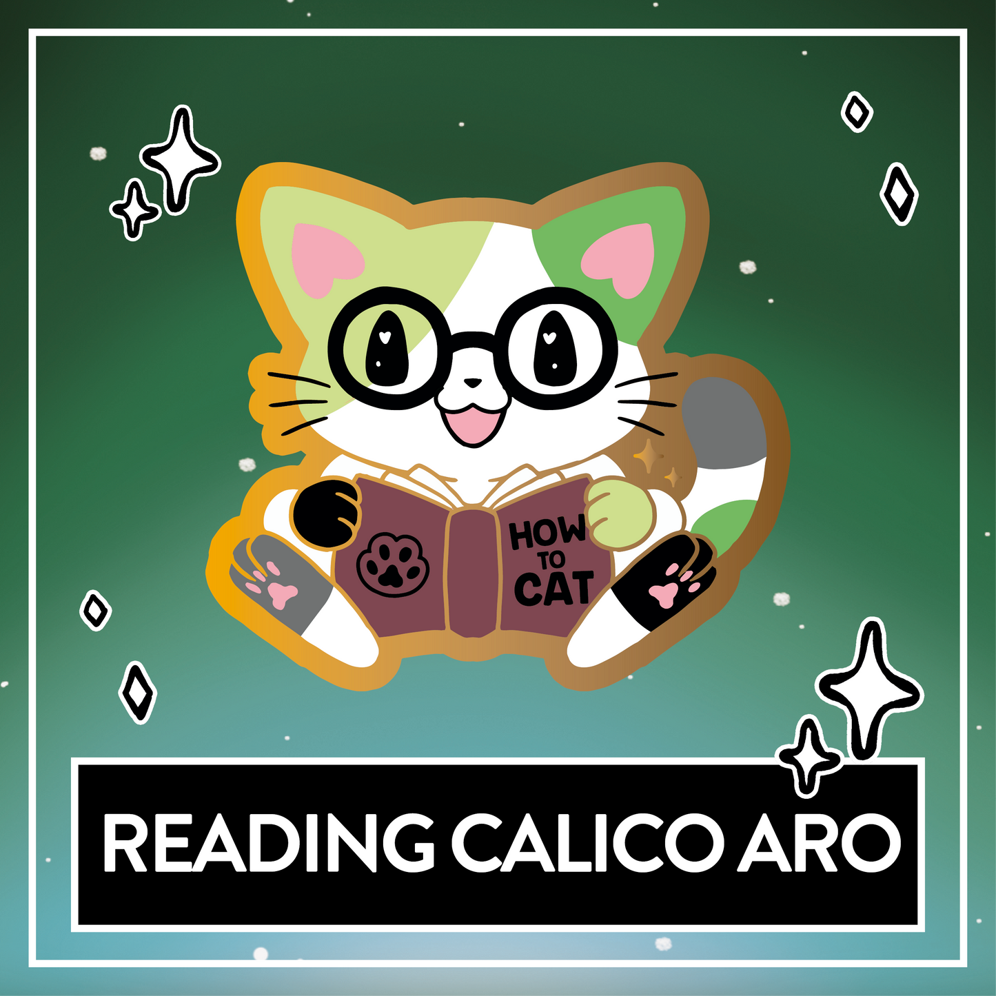 Paws'n'Pride Aromantic / Aro Pride Cat enamel pin - May 2024 Patreon PinClub Pin