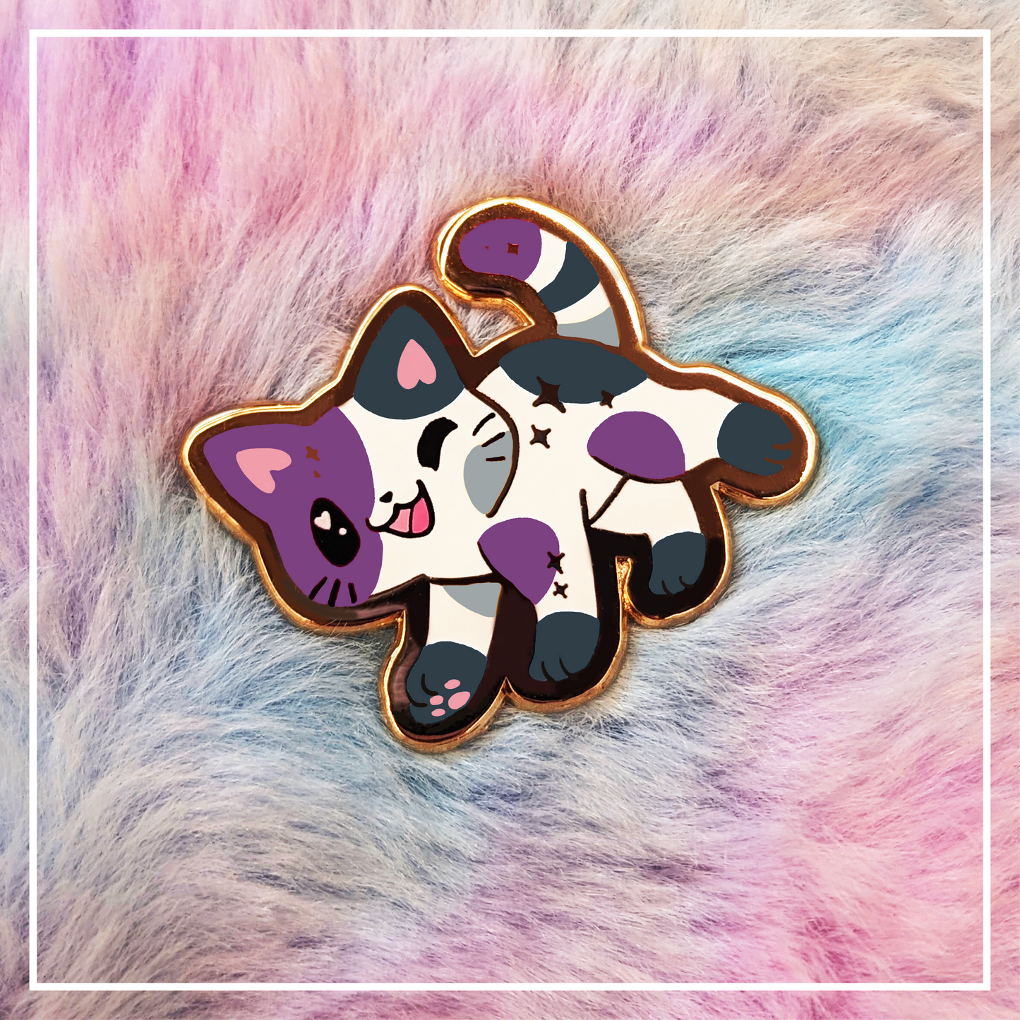 Paws'n'Pride Asexual / Ace Pride Cat enamel pin