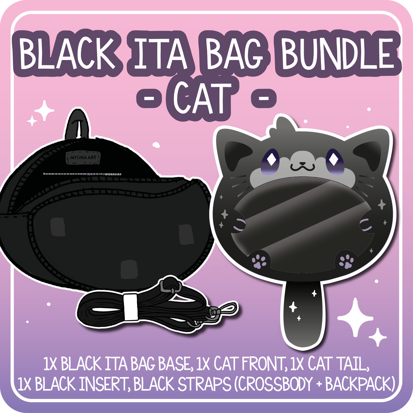 Kawaii Kompanions Ita Bag Bundle Black Cat