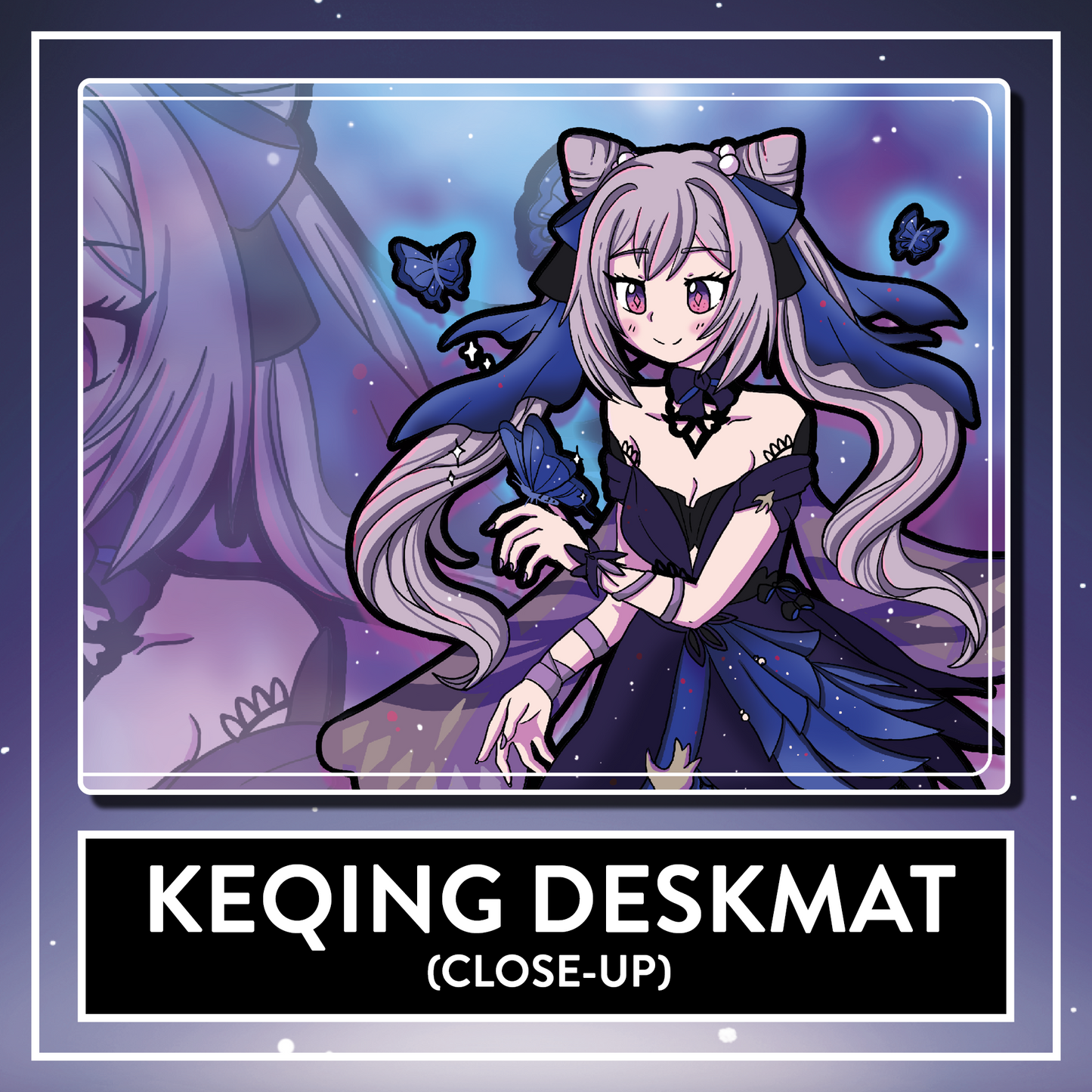 Keqing Deskmat - BIG Genshin Impact Mousepad, Computer & Desktop Mat, 90x40cm