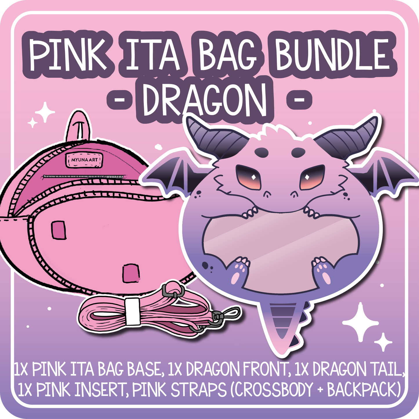 Kawaii Kompanions Ita Bag Bundle Pink Dragon