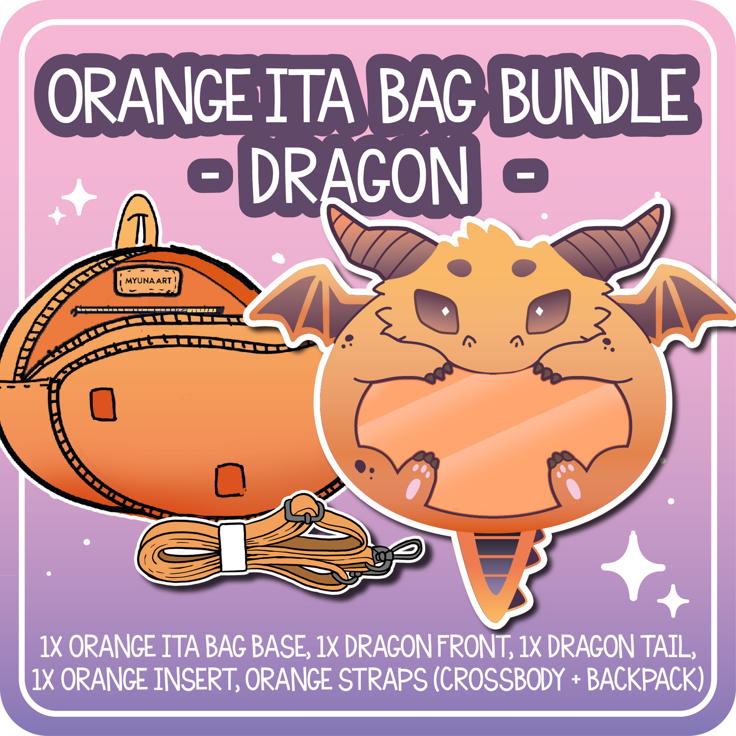 Kawaii Kompanions Ita Bag Bundle Orange Dragon