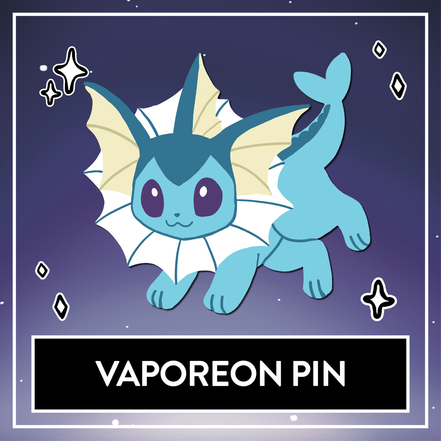 Vaporeon Enamel Pin - Myuna's Eeveelution Series