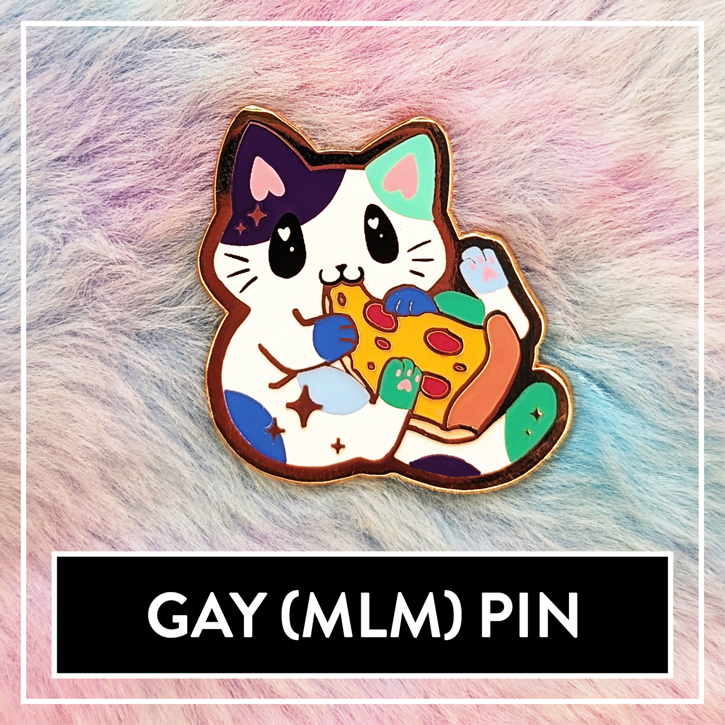 Paws'n'Pride Gay (MLM) Pride Cat enamel pin