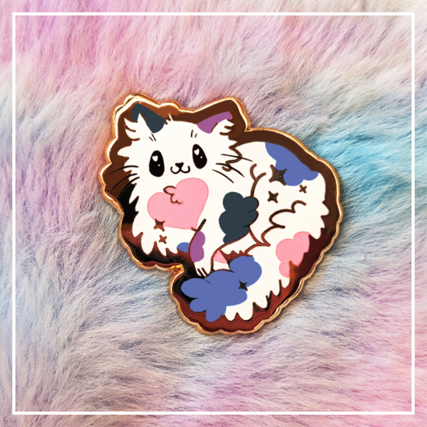 Paws'n'Pride Genderfluid Pride Cat enamel pin