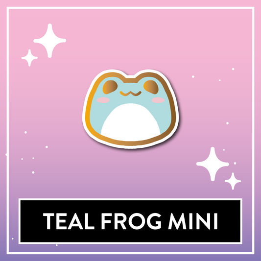 Teal Frog Mini Pin - Kawaii Kompanions Hard Enamel Pin