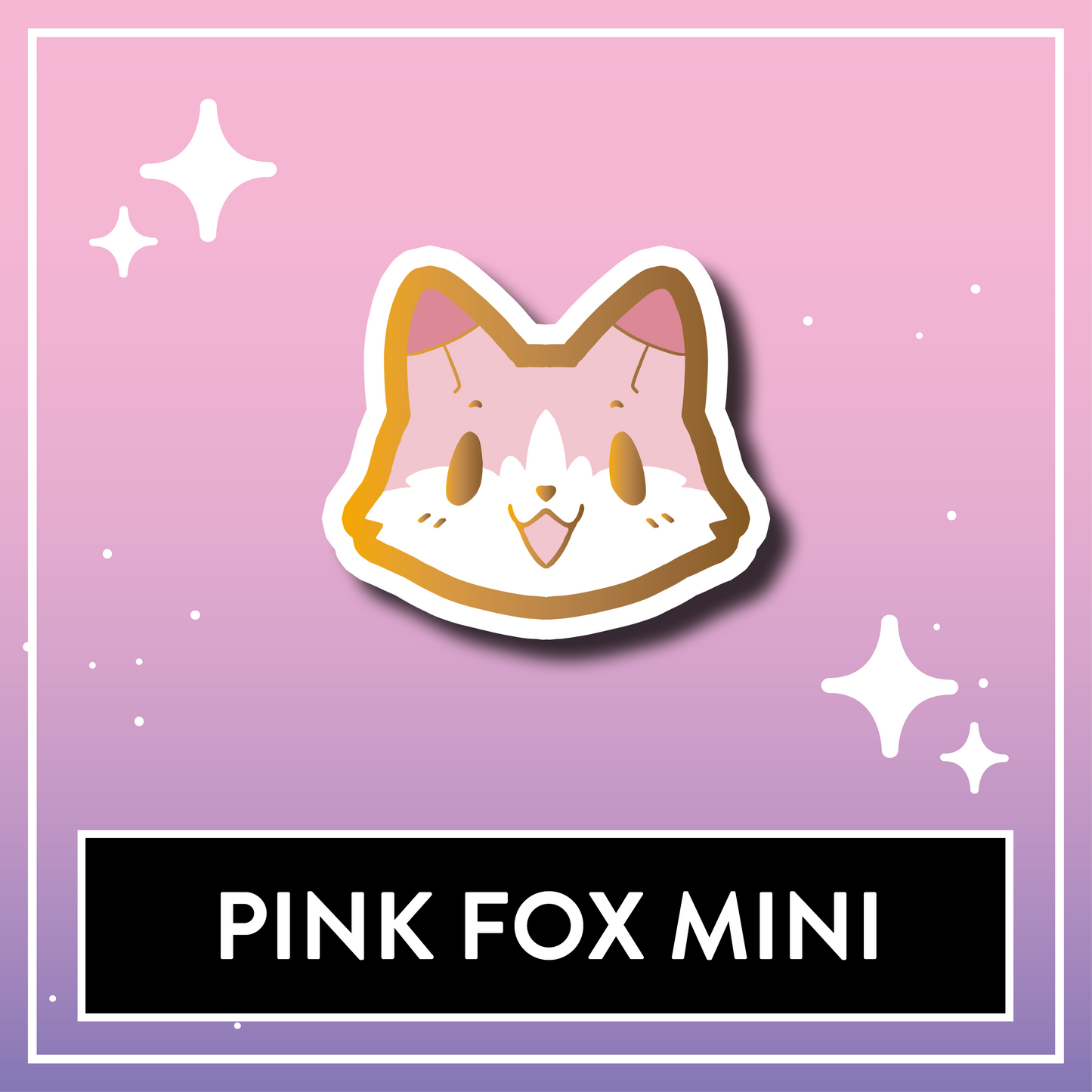 Pink Fox Mini Pin - Kawaii Kompanions Hard Enamel Pin