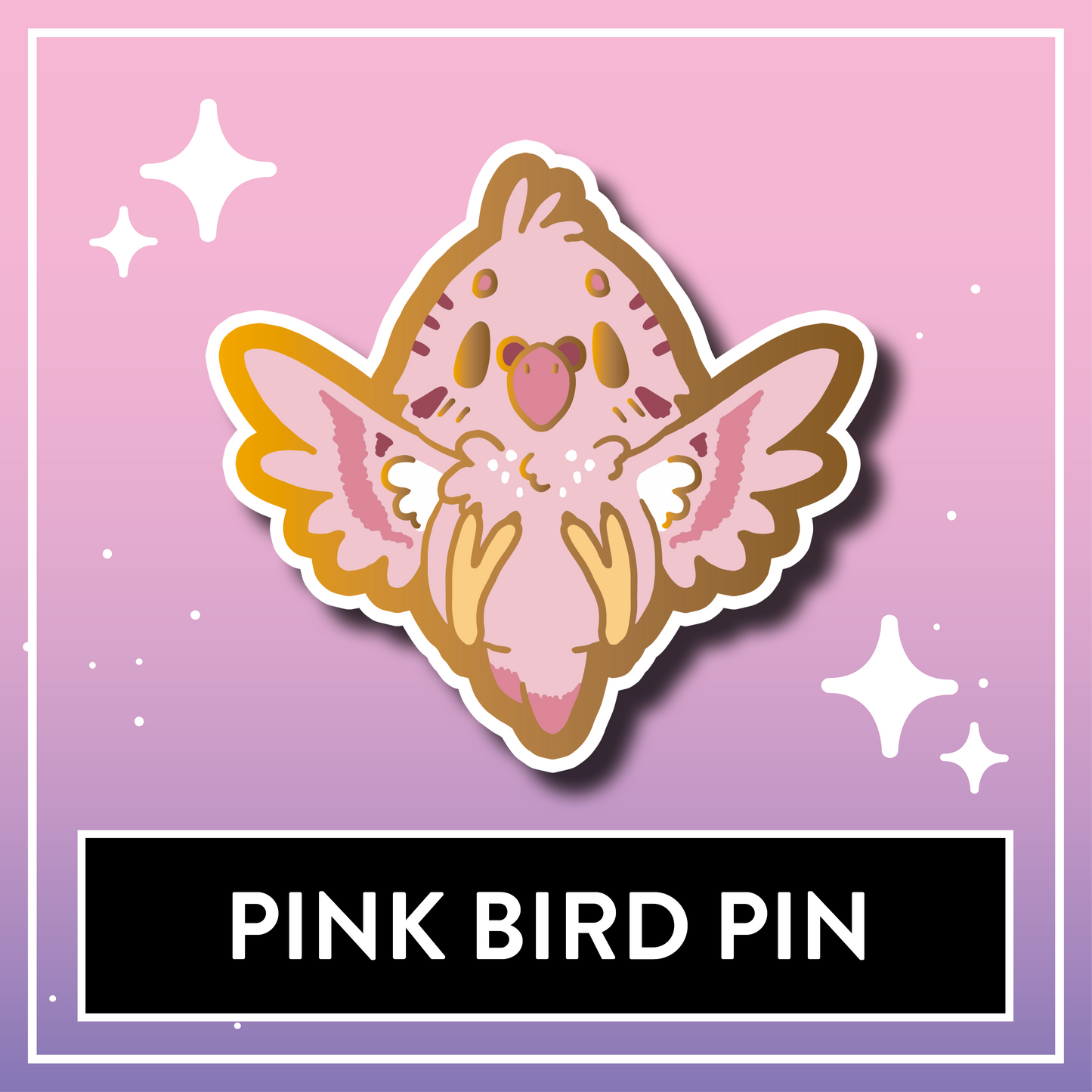 Pink Bird Pin - Kawaii Kompanions Hard Enamel Pin
