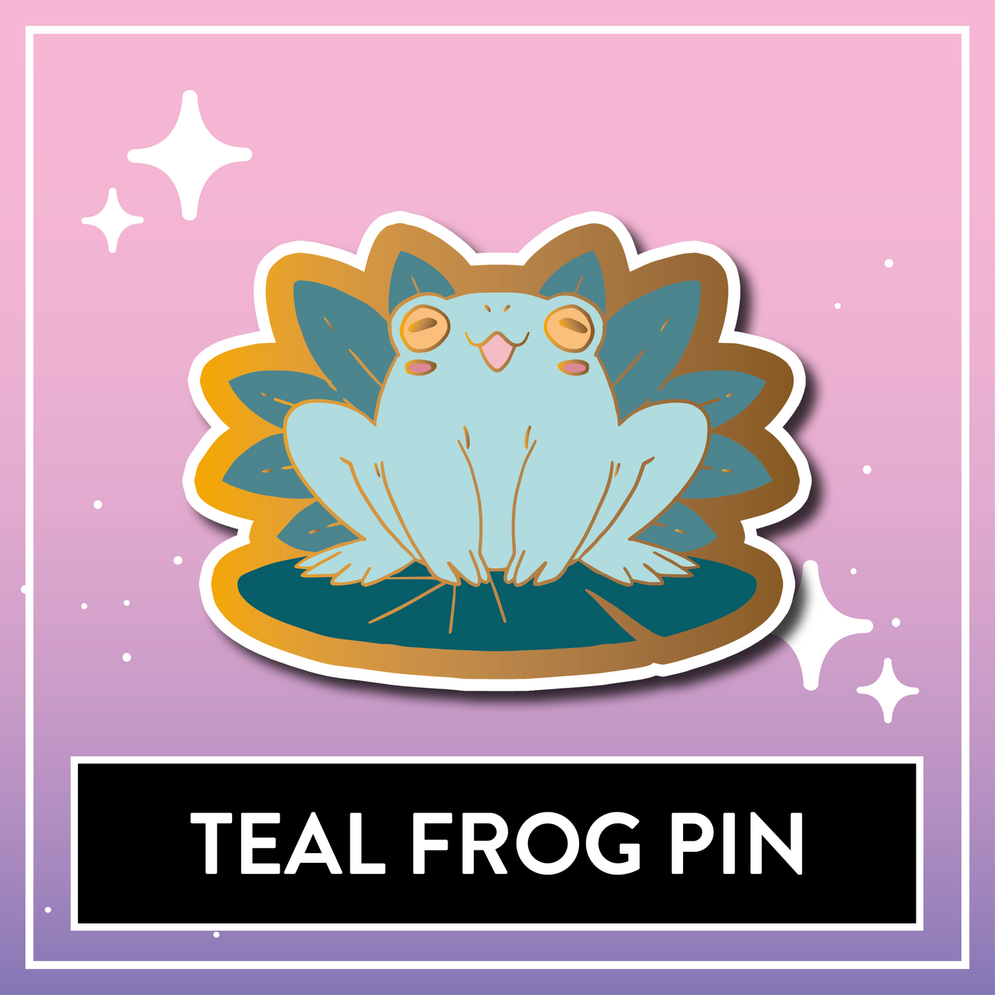 Teal Frog Pin - Kawaii Kompanions Hard Enamel Pin