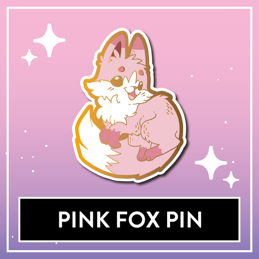 Pink Fox Pin - Kawaii Kompanions Hard Enamel Pin