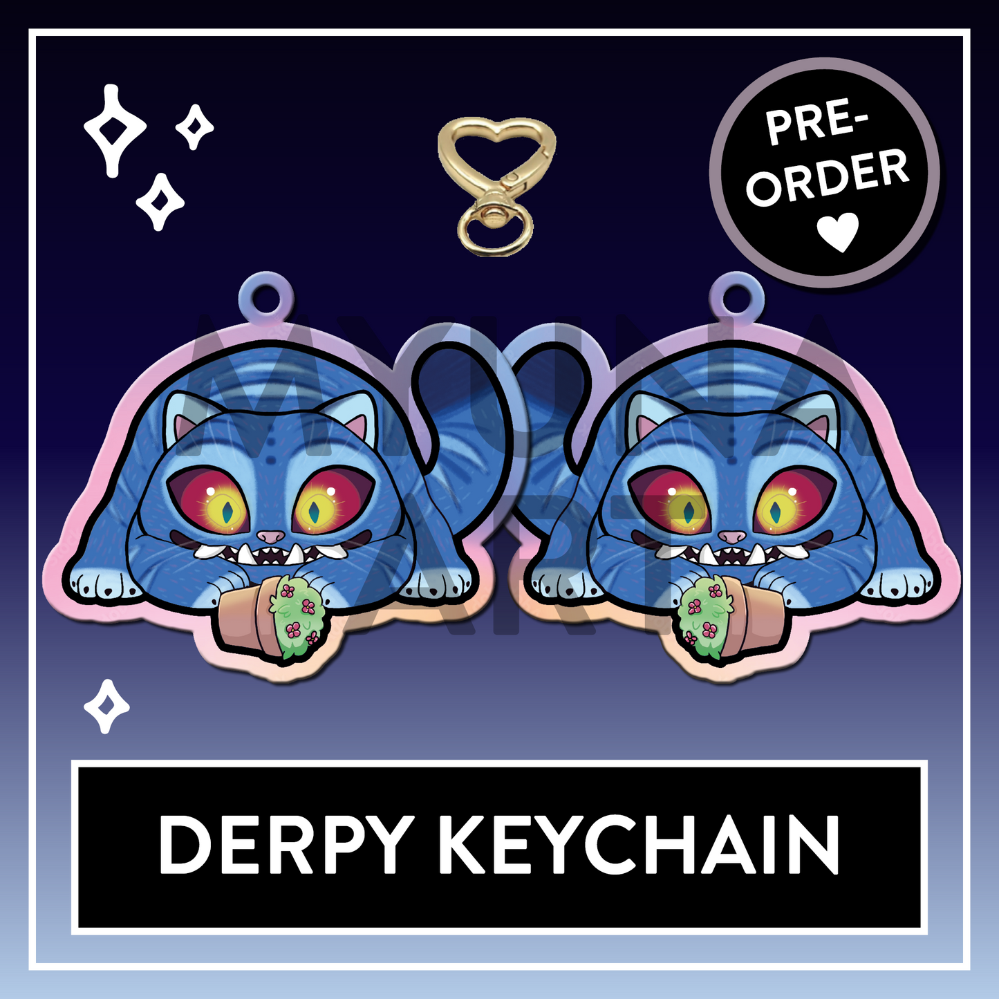 PREORDER Derpy Tiger Rainbow double-sided Acrylic Keychain - KPop Animal Demon Charms