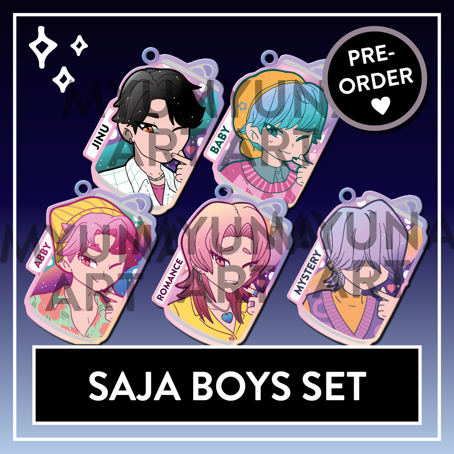 PREORDER Romance Saja Boys Demon Hunters Rainbow double-sided Acrylic Keychain - KPop Charms