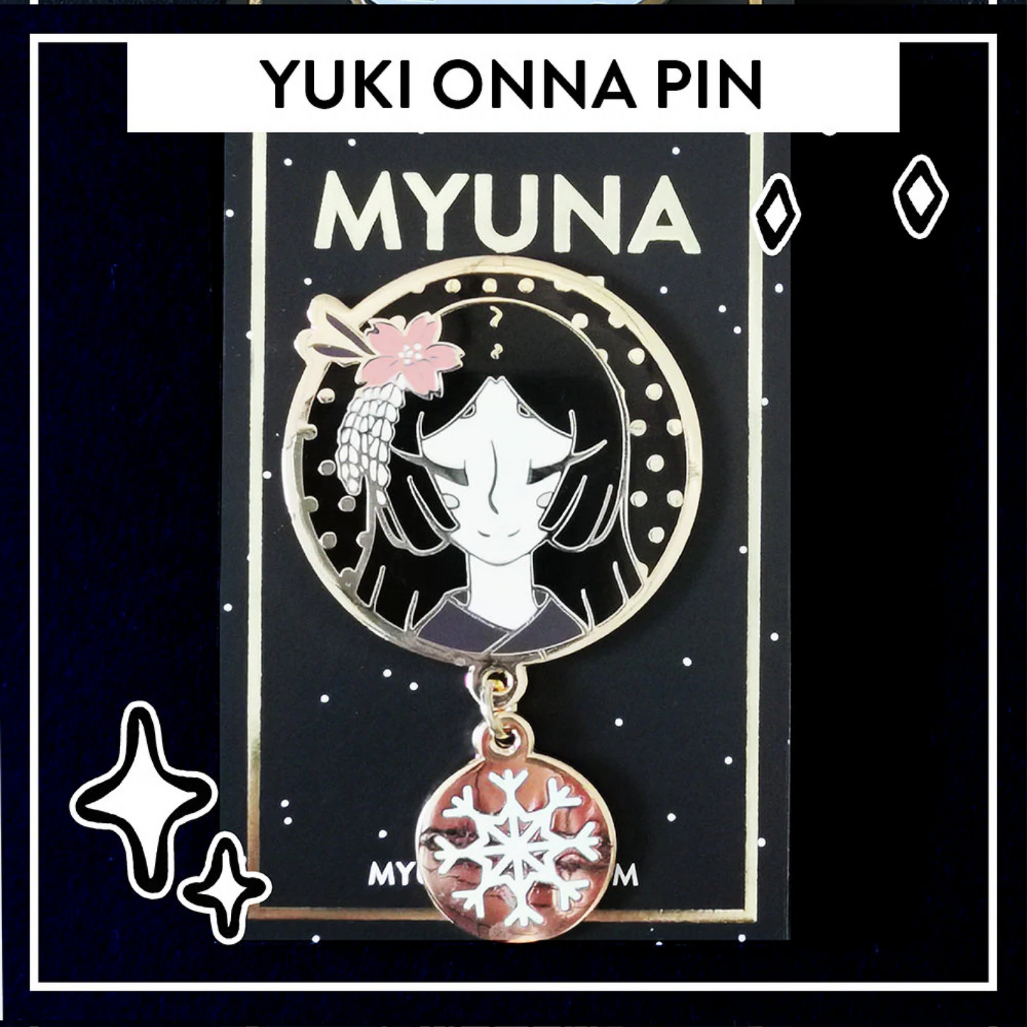 Yuki Onna Pin - Japanese Yōkai Hard Enamel Pendant Pin