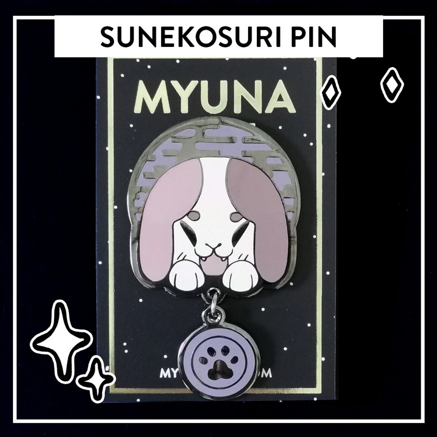 Sunekosuri Pin - Japanese Yōkai Hard Enamel Pendant Pin