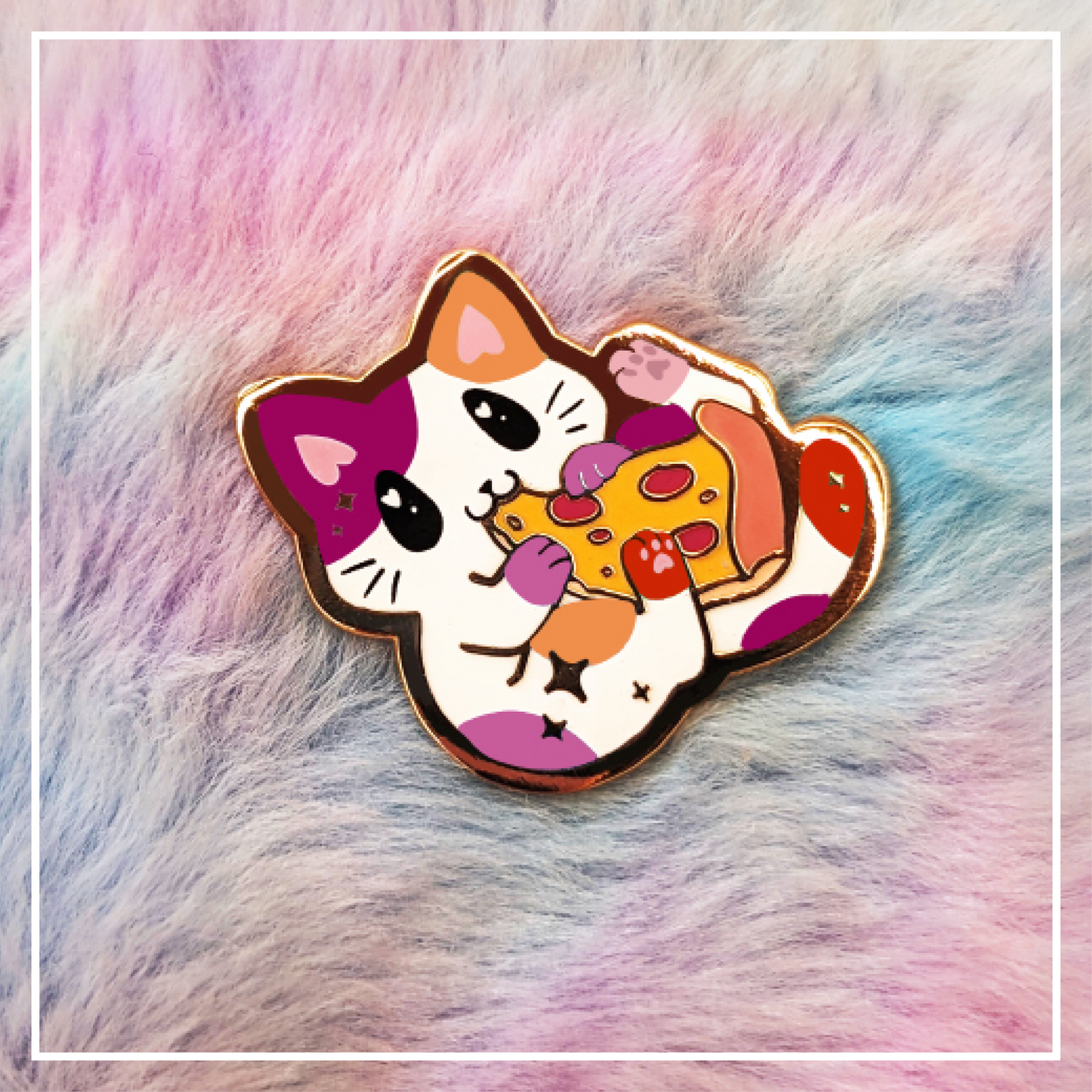 Paws'n'Pride Lesbian Pride Cat enamel pin