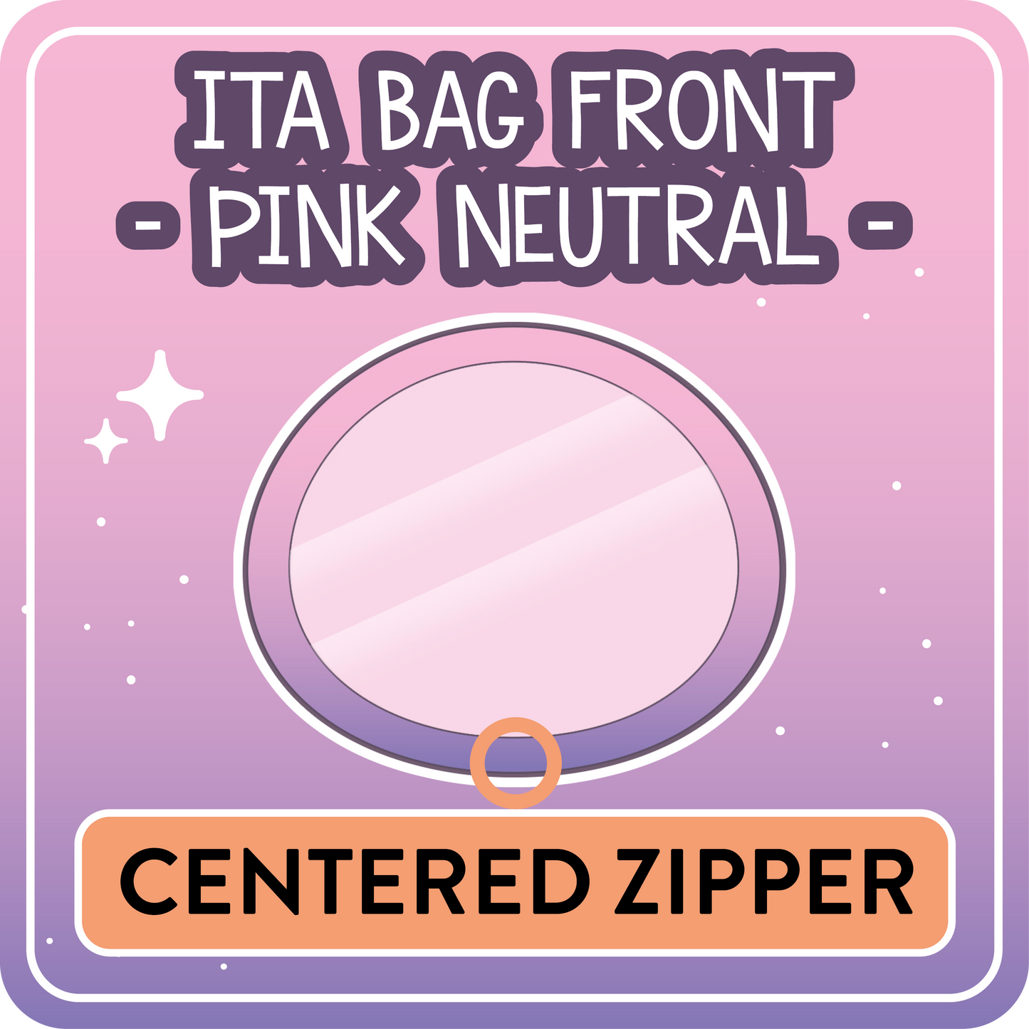 !! PLEASE READ !! NEUTRAL - CENTERED ZIPPER - Ita Bag Exchangable Front Designs - 4 different colors -