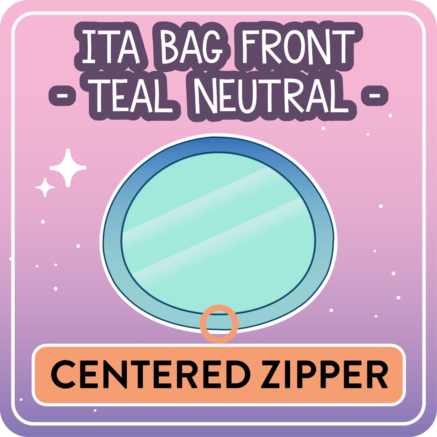 !! PLEASE READ !! NEUTRAL - CENTERED ZIPPER - Ita Bag Exchangable Front Designs - 4 different colors -