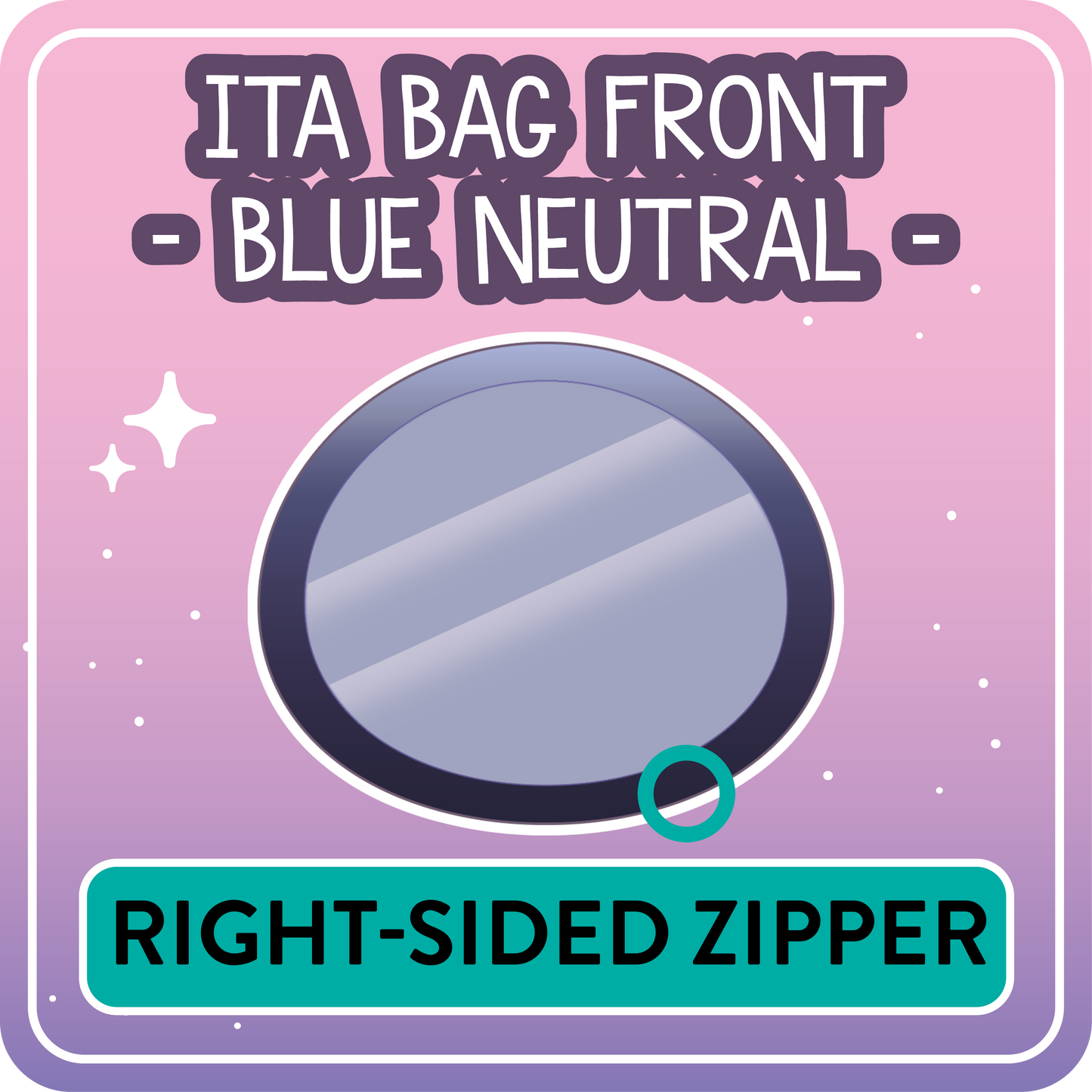 !! PLEASE READ !! NEUTRAL - RIGHT-SIDED ZIPPER - Ita Bag Exchangable Front Designs - 4 different colors -