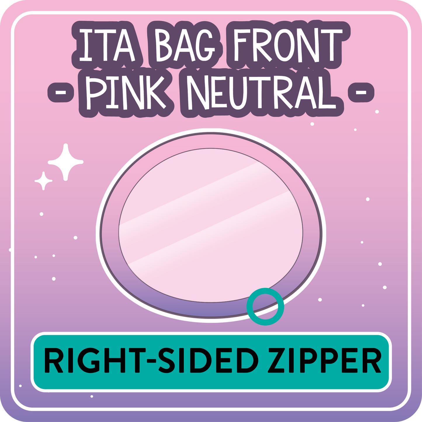 !! PLEASE READ !! NEUTRAL - RIGHT-SIDED ZIPPER - Ita Bag Exchangable Front Designs - 4 different colors -