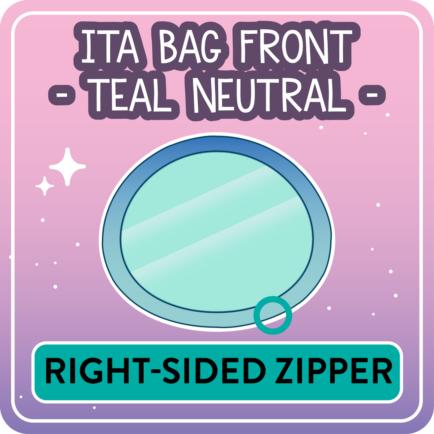 !! PLEASE READ !! NEUTRAL - RIGHT-SIDED ZIPPER - Ita Bag Exchangable Front Designs - 4 different colors -