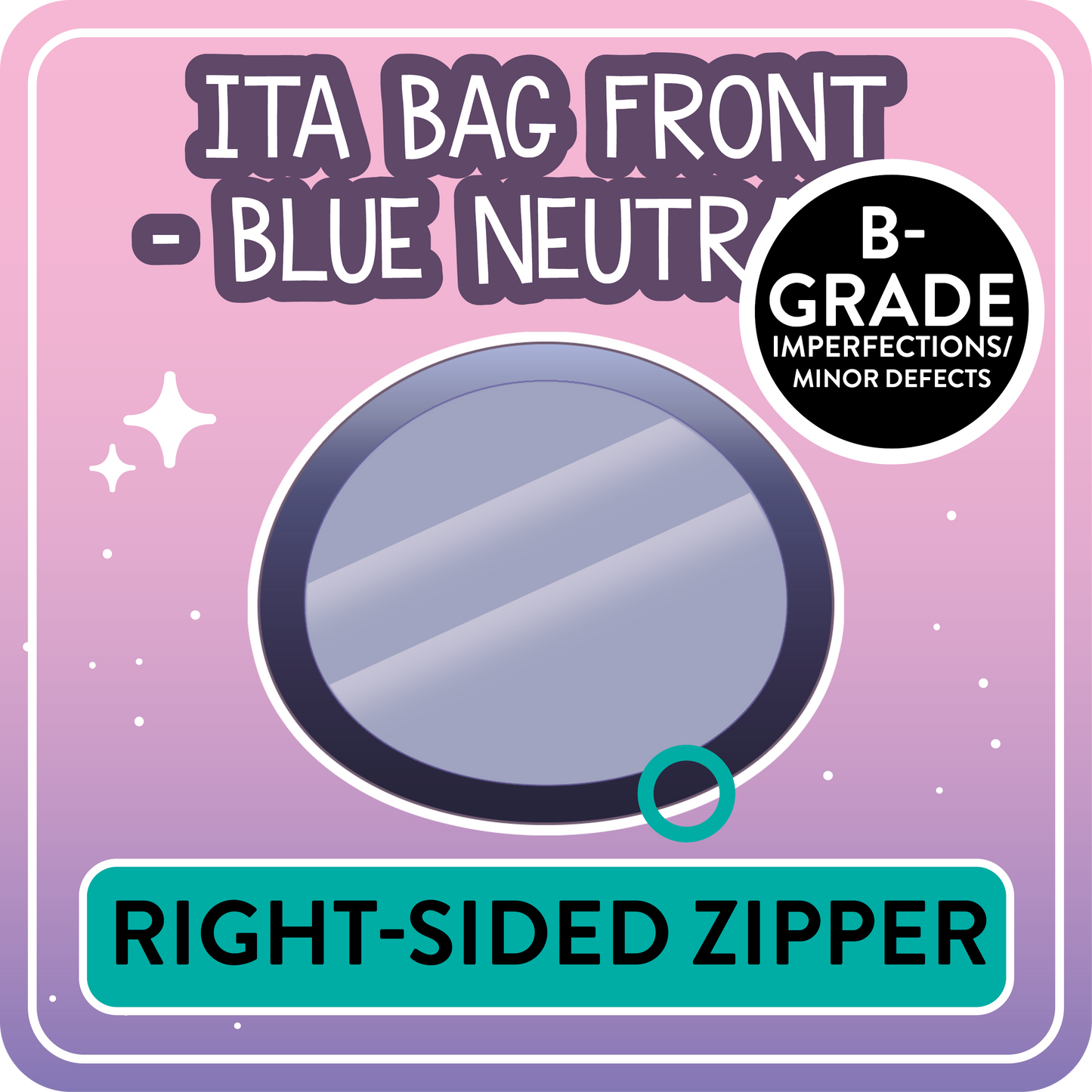 !! PLEASE READ !! NEUTRAL - RIGHT-SIDED ZIPPER - Ita Bag Exchangable Front Designs - 4 different colors -