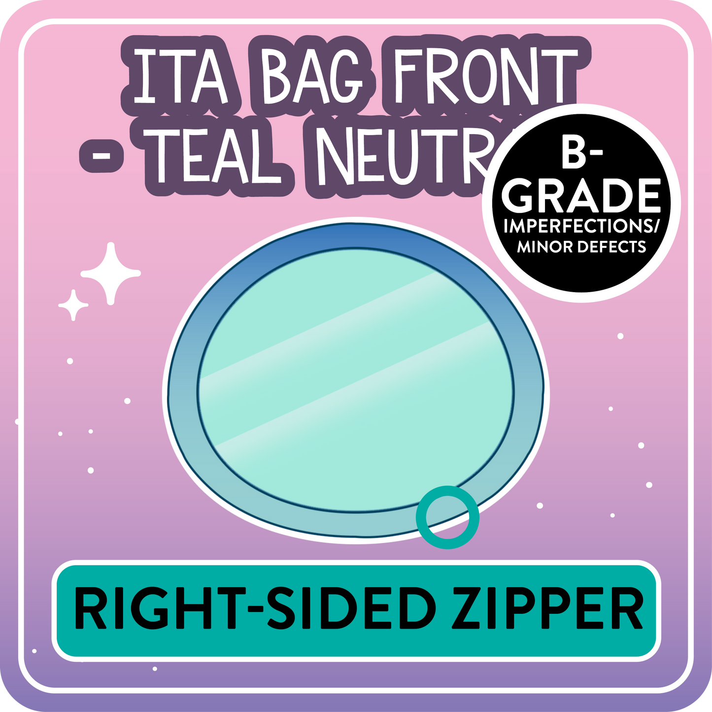 !! PLEASE READ !! NEUTRAL - RIGHT-SIDED ZIPPER - Ita Bag Exchangable Front Designs - 4 different colors -