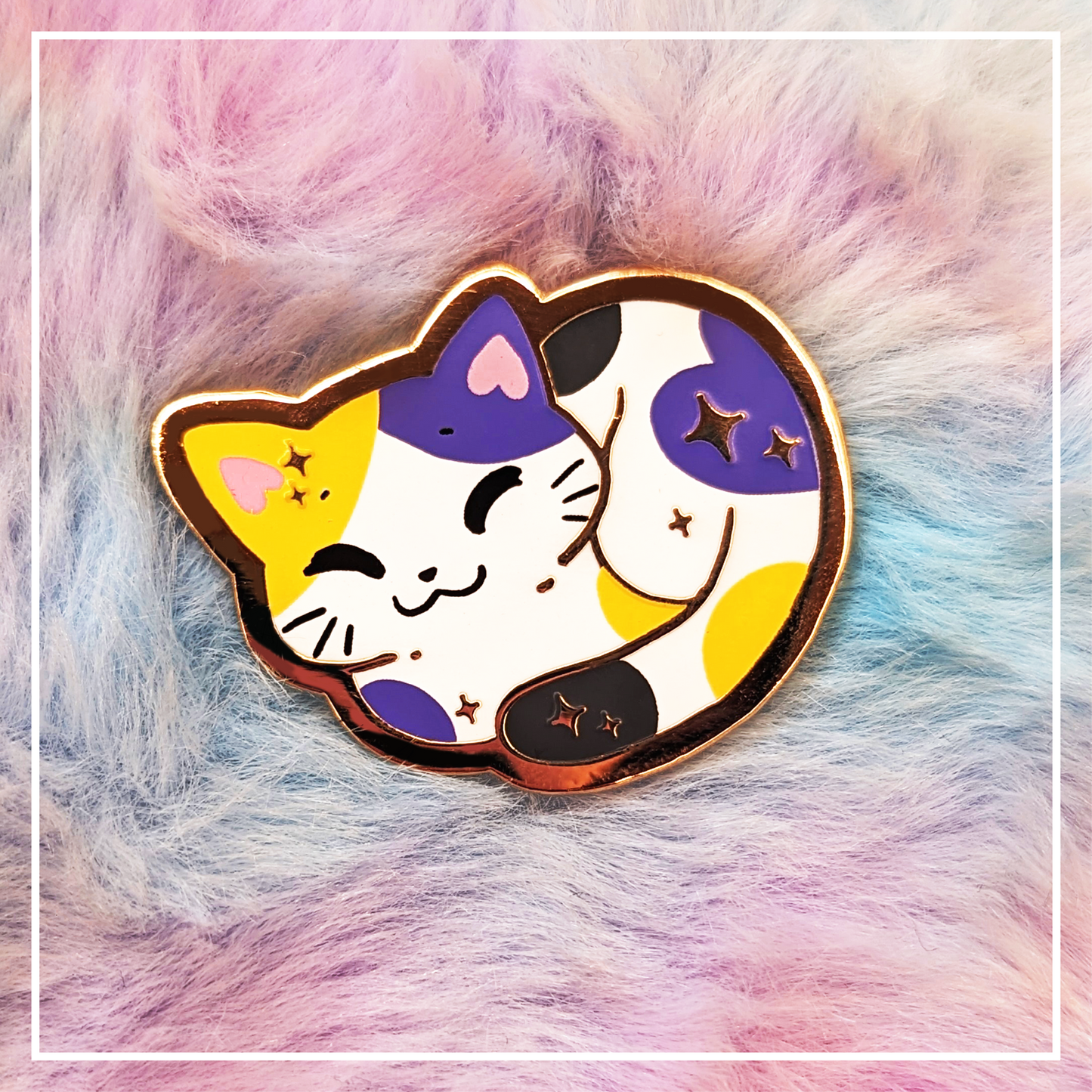 Paws'n'Pride Nonbinary Pride Cat enamel pin