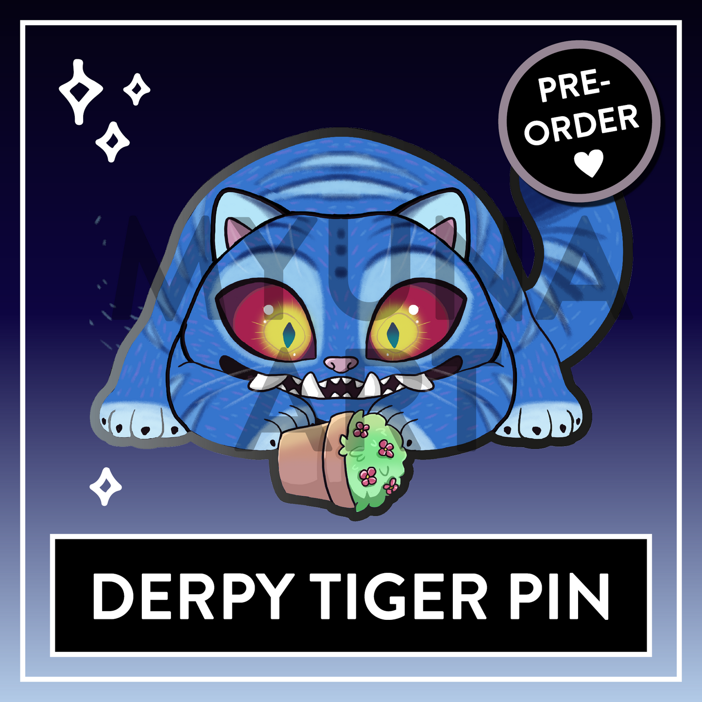 PREORDER Derpy Tiger Enamel Pin - KPop Animal Demon Pins
