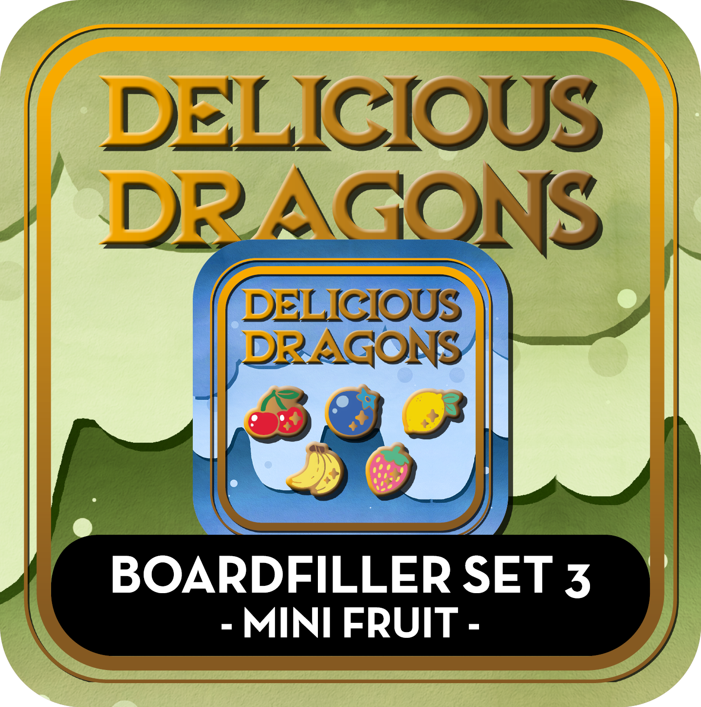 PREORDER Boardfiller Set 3: Mini Fruit - Delicious Dragons - Cute Original Art Enamel Pin