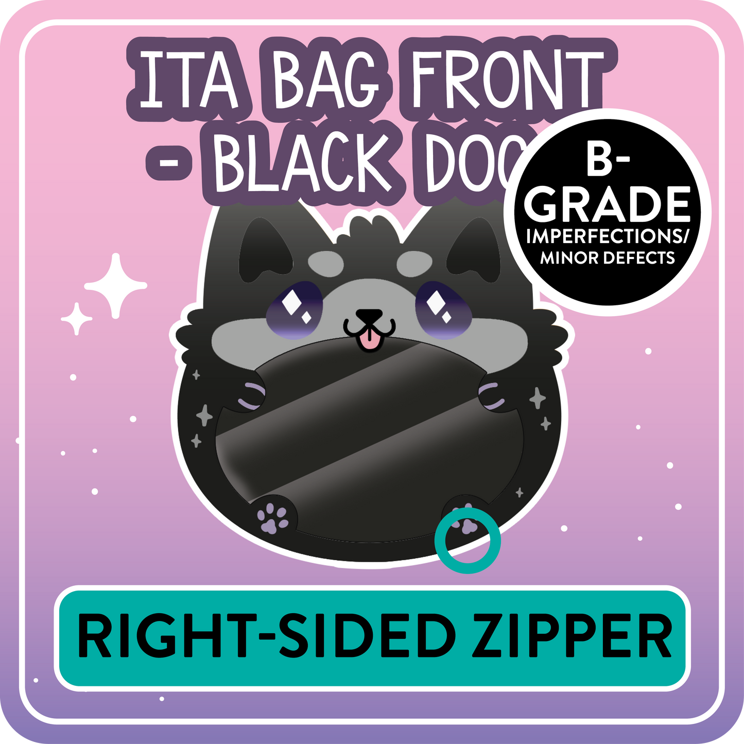 !! PLEASE READ !! DOG - RIGHT-SIDED ZIPPER - Ita Bag Exchangable Front Designs - 5 different colors -