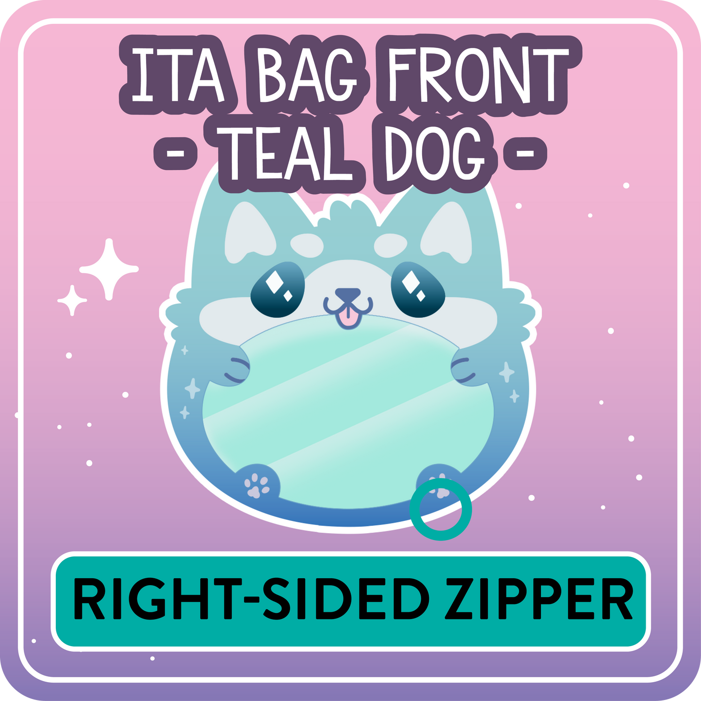 !! PLEASE READ !! DOG - RIGHT-SIDED ZIPPER - Ita Bag Exchangable Front Designs - 5 different colors -