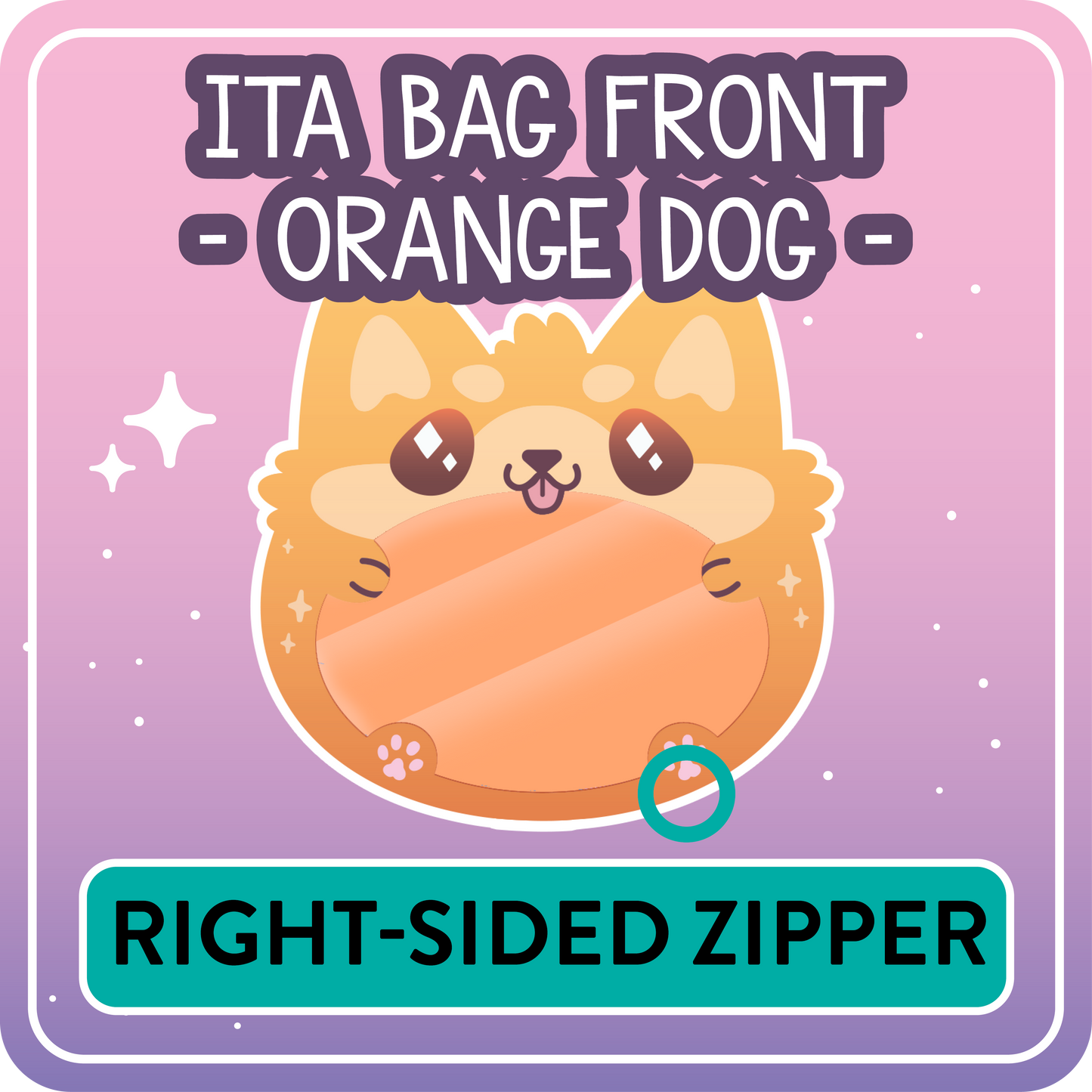!! PLEASE READ !! DOG - RIGHT-SIDED ZIPPER - Ita Bag Exchangable Front Designs - 5 different colors -