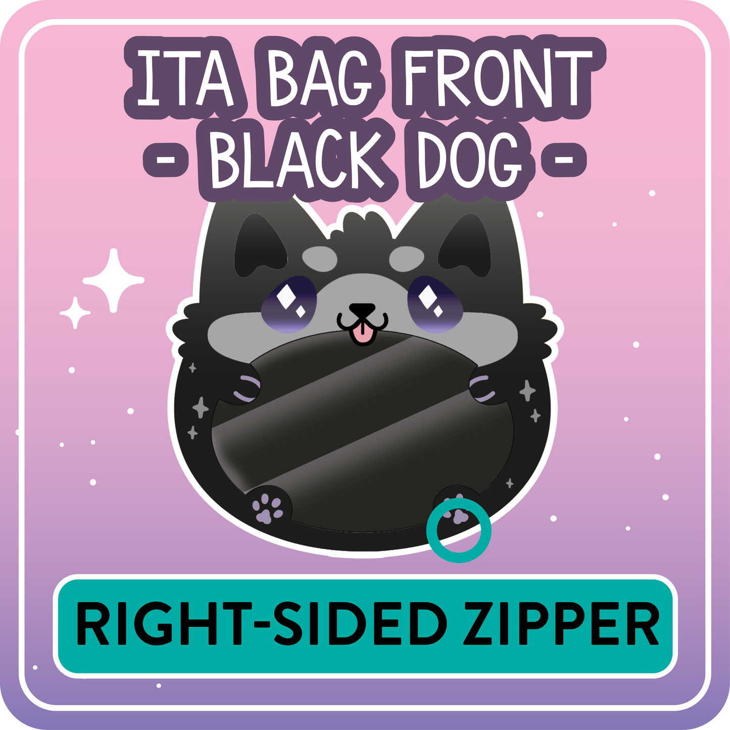 !! PLEASE READ !! DOG - RIGHT-SIDED ZIPPER - Ita Bag Exchangable Front Designs - 5 different colors -