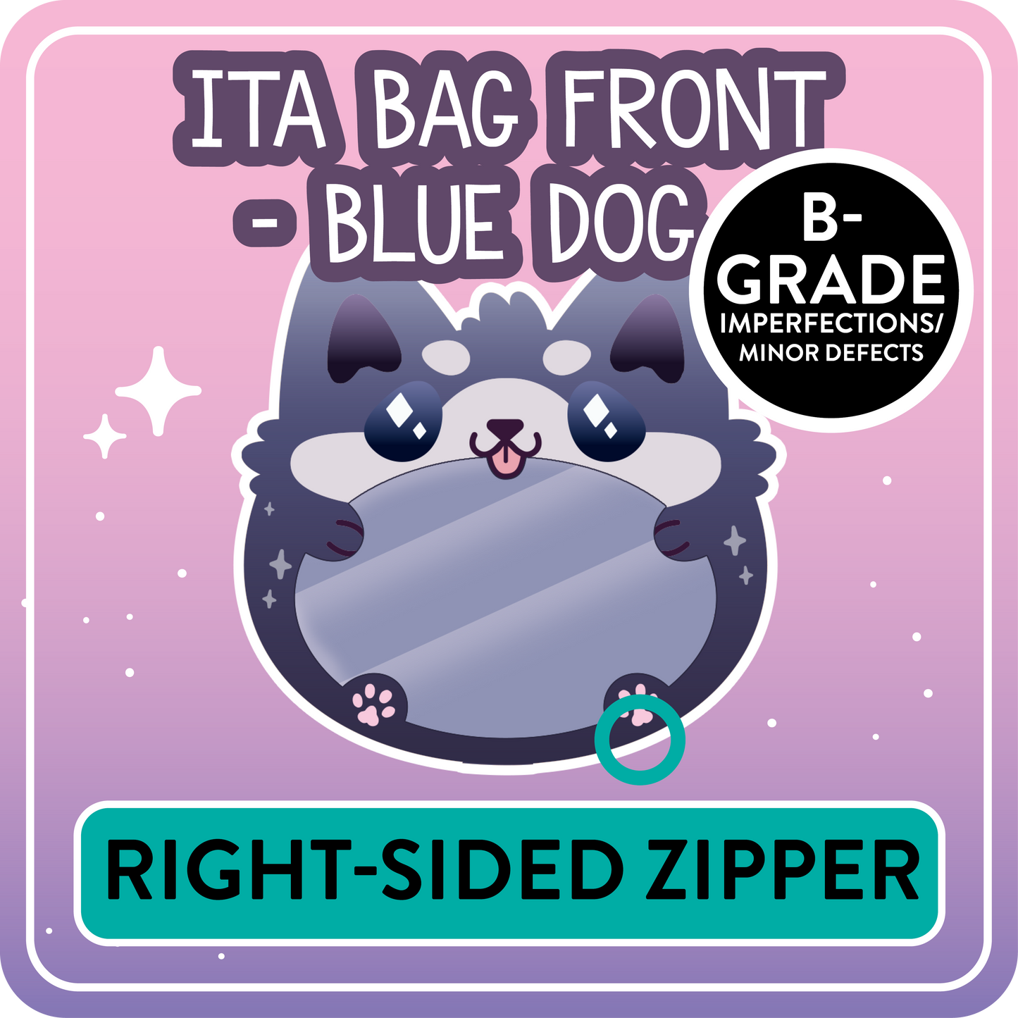 !! PLEASE READ !! DOG - RIGHT-SIDED ZIPPER - Ita Bag Exchangable Front Designs - 5 different colors -