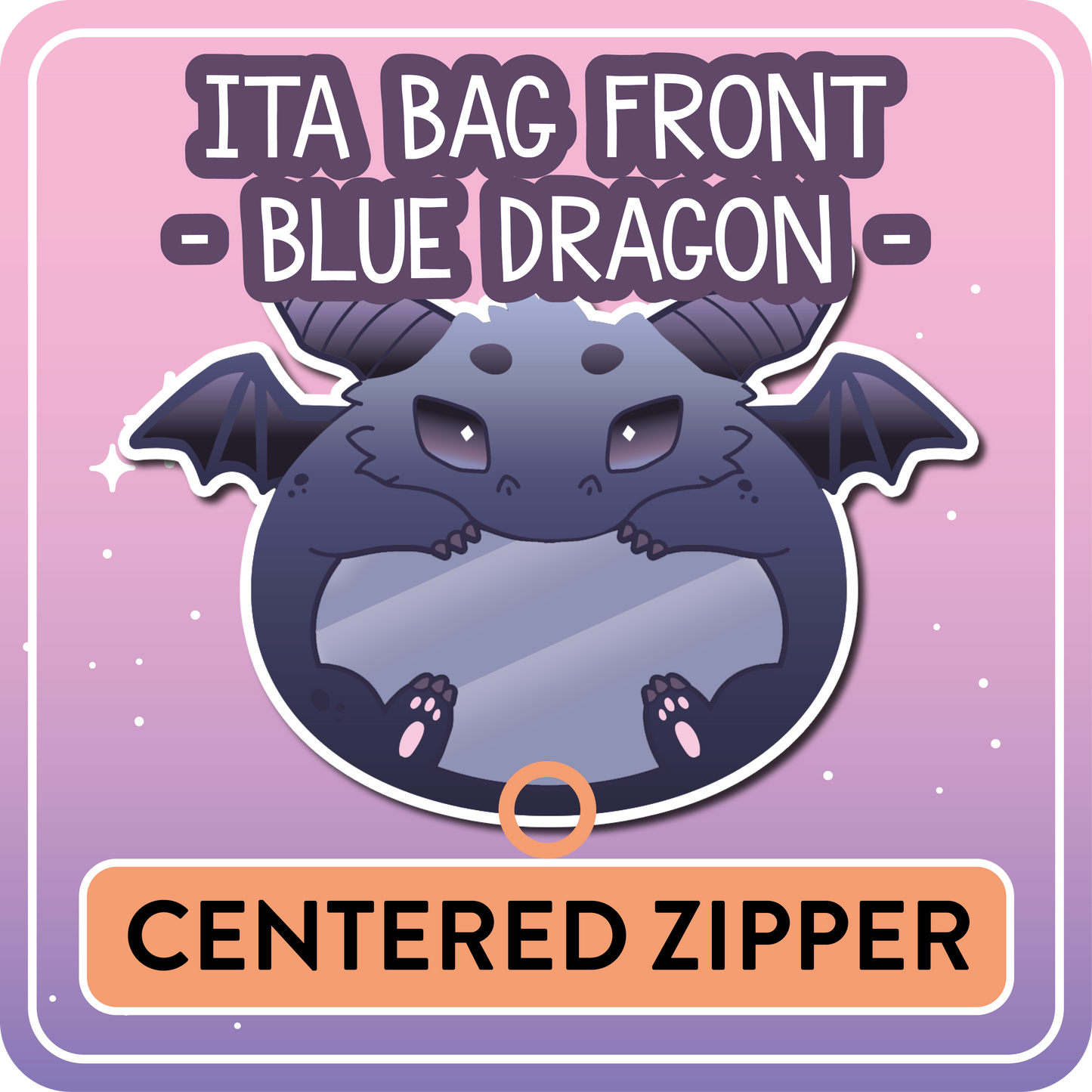 !! PLEASE READ !! BLUE DRAGON - CENTERED ZIPPER - Ita Bag Exchangable Front Designs
