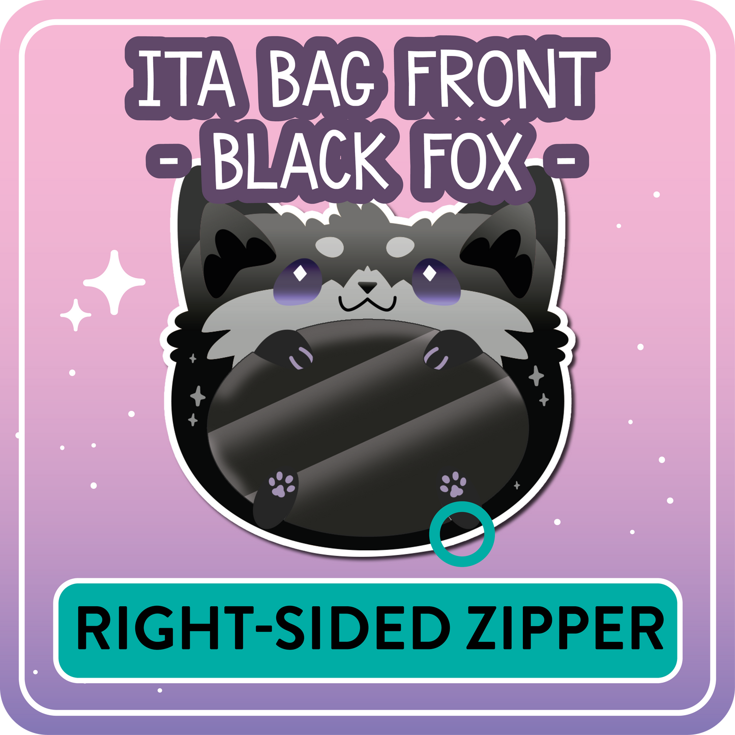 !! PLEASE READ !! FOX - RIGHT-SIDED ZIPPER - Ita Bag Exchangable Front Designs - 5 different colors