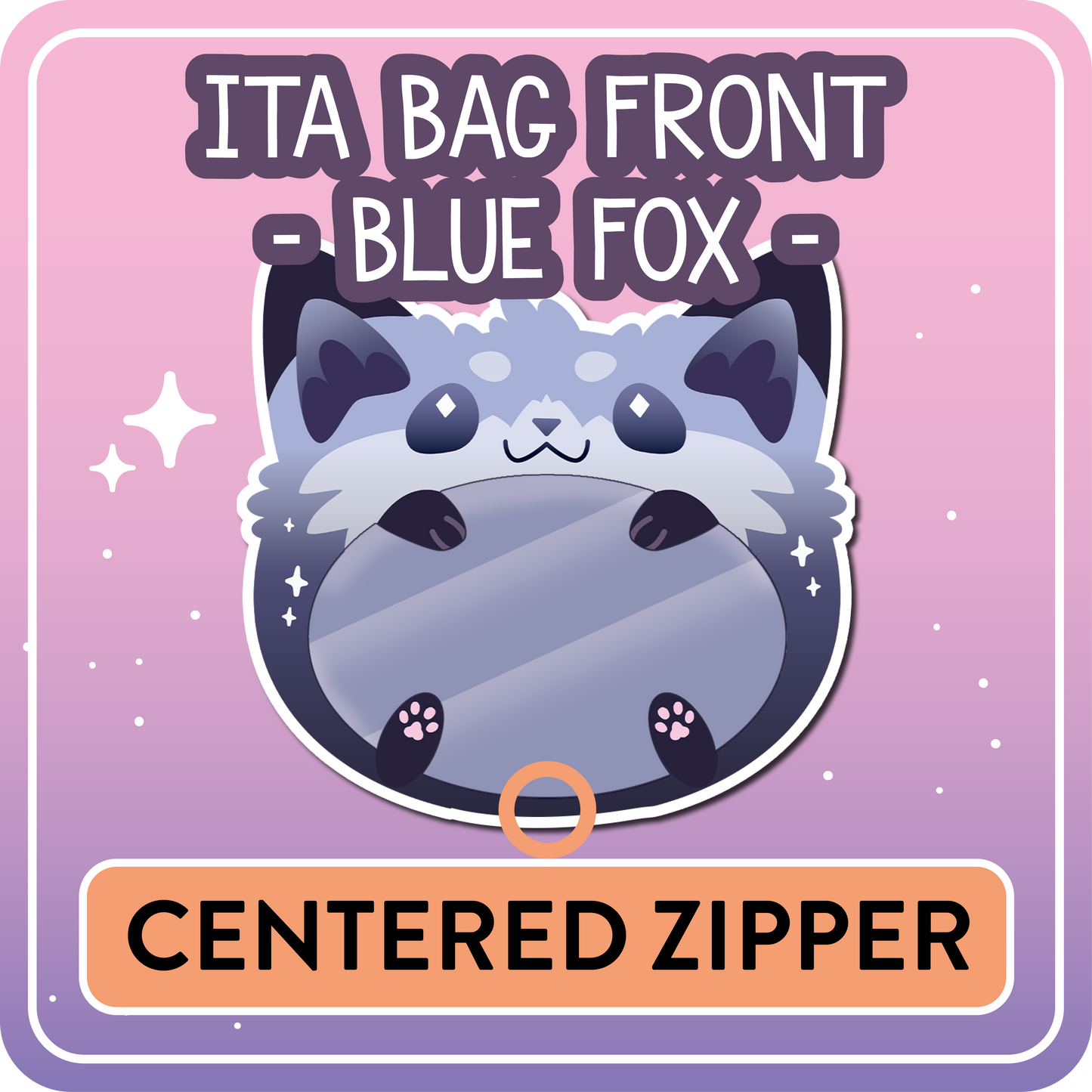 !! PLEASE READ !! FOX - CENTERED ZIPPER - Ita Bag Exchangable Front Designs - 5 different colors
