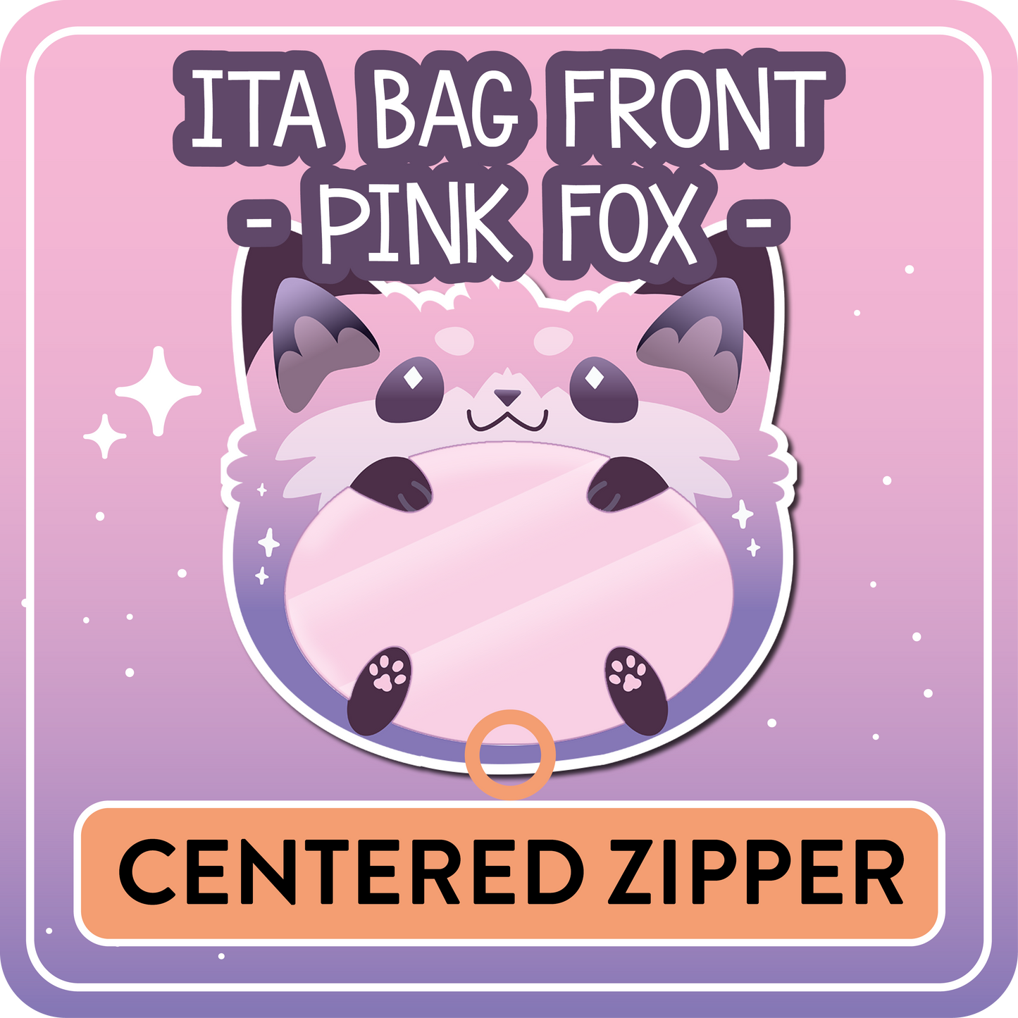 !! PLEASE READ !! FOX - CENTERED ZIPPER - Ita Bag Exchangable Front Designs - 5 different colors