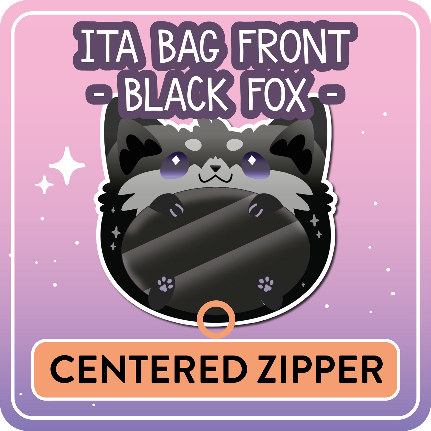 !! PLEASE READ !! FOX - CENTERED ZIPPER - Ita Bag Exchangable Front Designs - 5 different colors