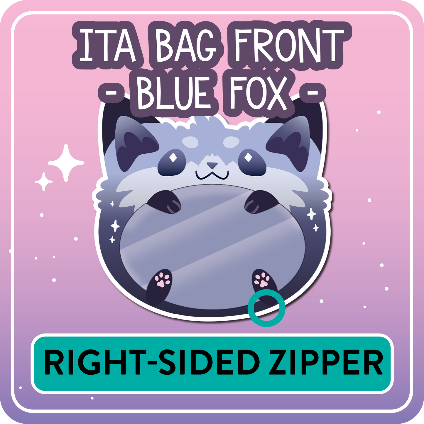 !! PLEASE READ !! FOX - RIGHT-SIDED ZIPPER - Ita Bag Exchangable Front Designs - 5 different colors
