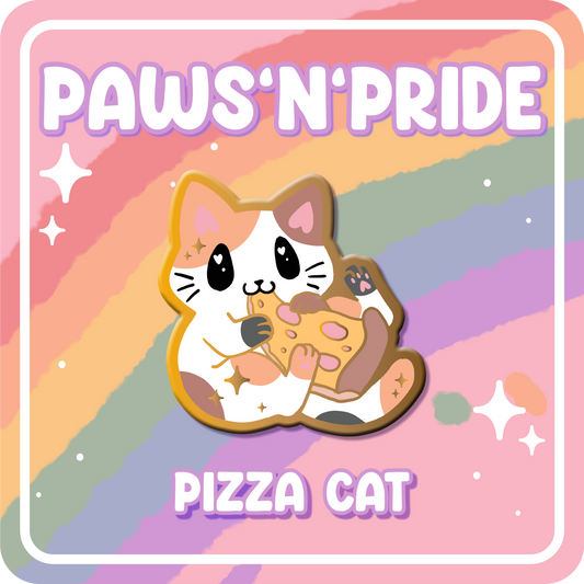 Paws'n'Pride Neutral Pizza Cat enamel pin