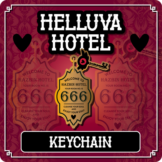 PREORDER Double Keychain - Hazbin Hotel // Helluva Hotel Double-sided Keychain /w Charm