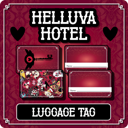 PREORDER Luggage Tag Set - Hazbin Hotel // Helluva Hotel Suitcase Name Tag