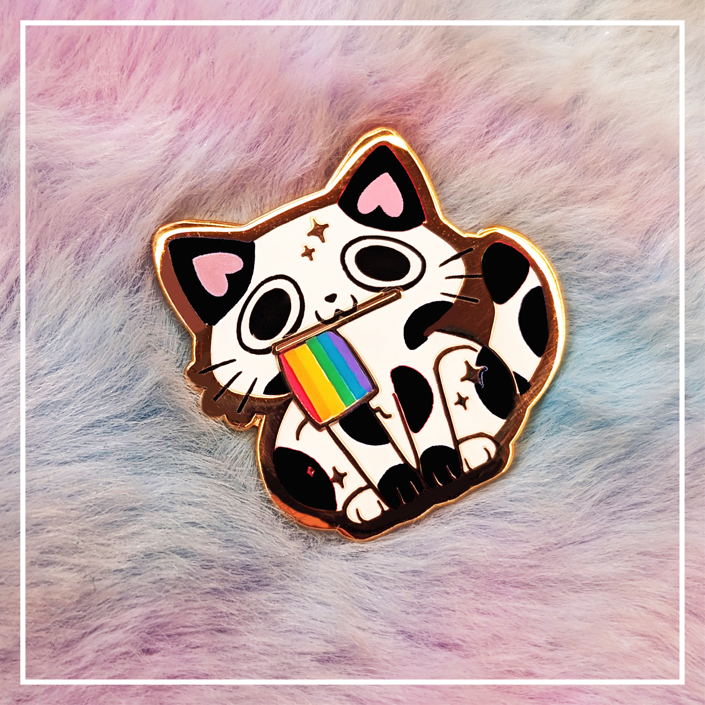 Paws'n'Pride Straight Ally Pride Cat enamel pin