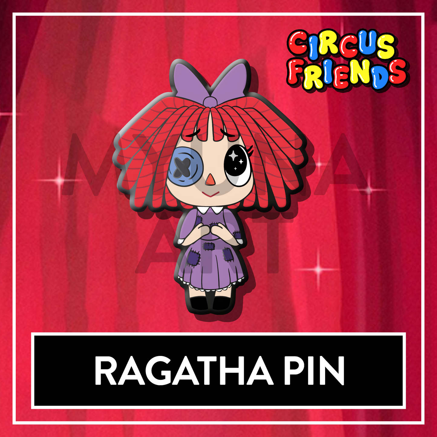 PREORDER Ragatha The Amazing Digital Circus Enamel Pin - Circus Friends TADC pin