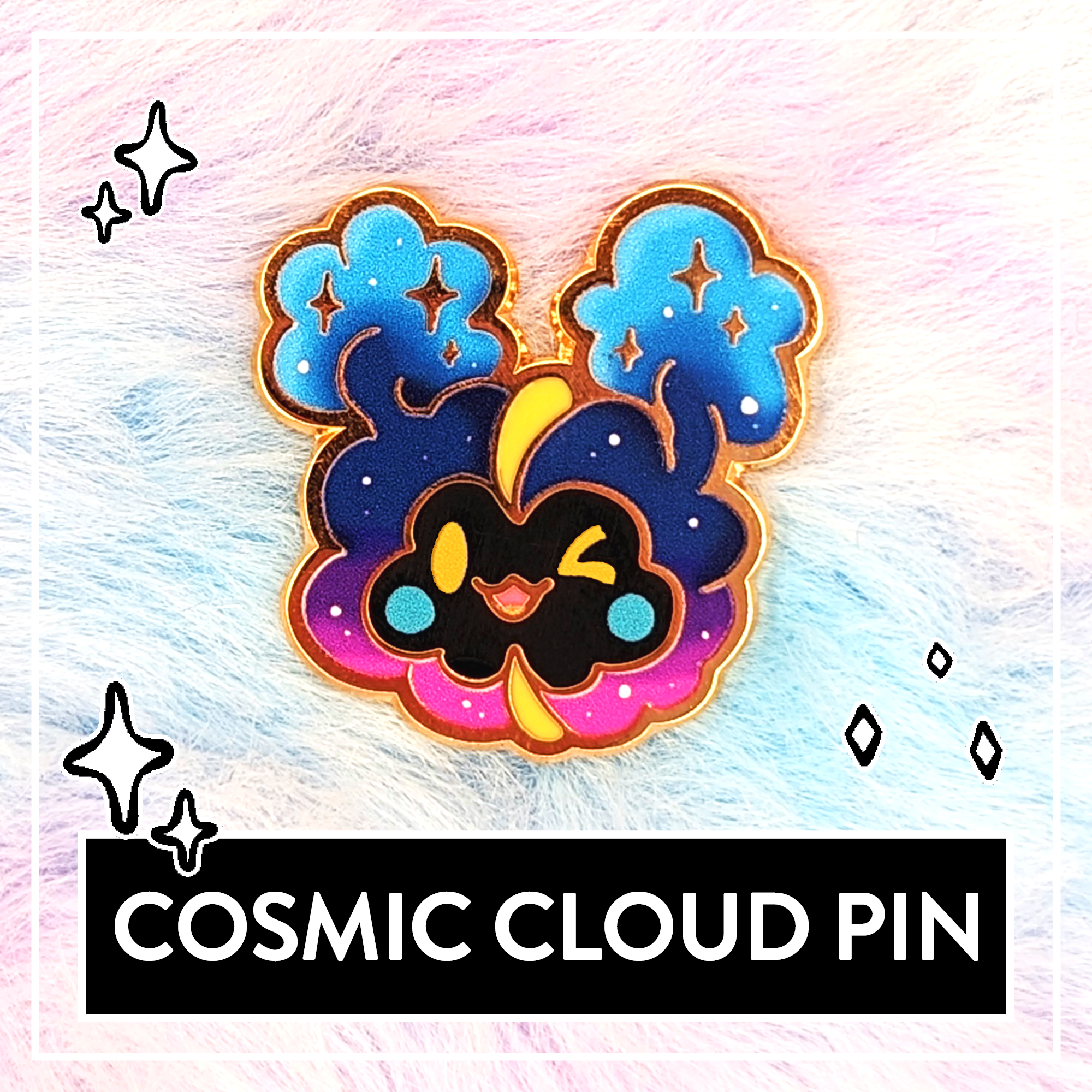 #0789 Cosmic Cloud Mini Hard Enamel Pin – Myuna Art