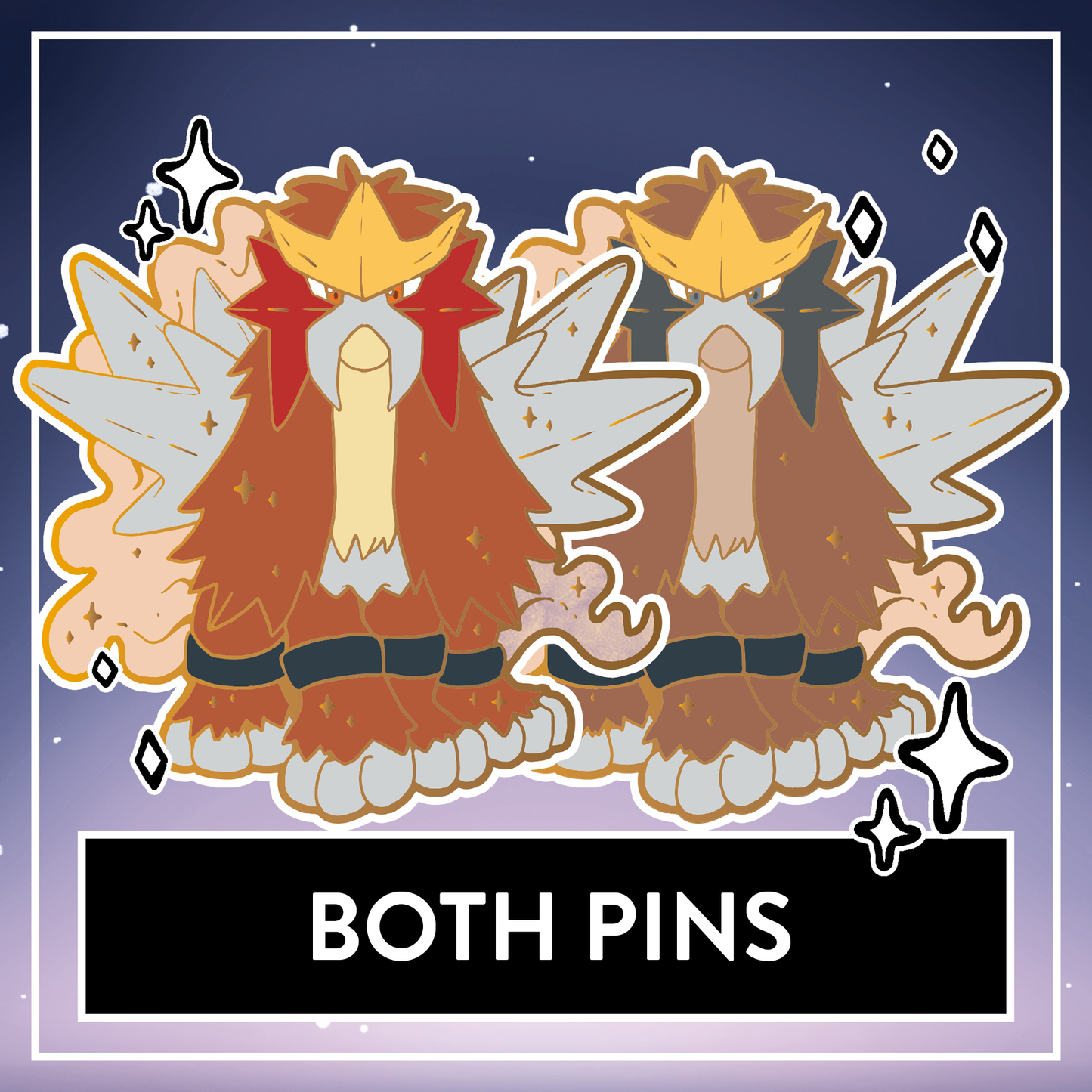 Entei & Shiny Entei Pearlescent Enamel Pin