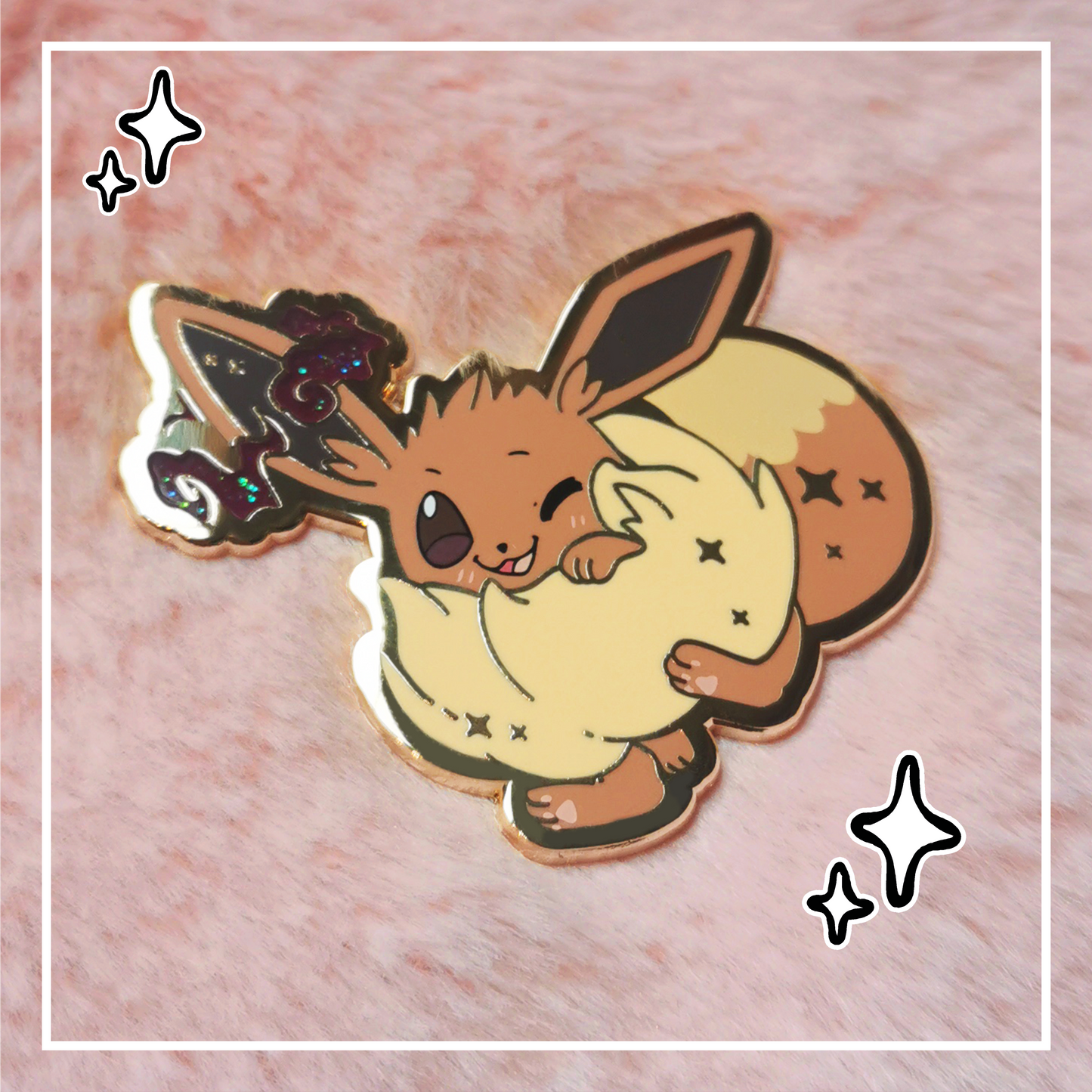 Gigantamax Eevee glitter pin