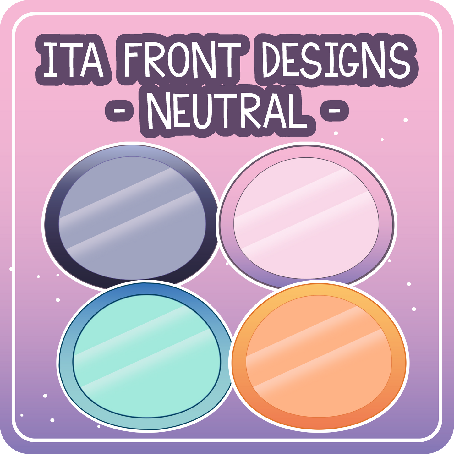Kawaii Kompanions Ita Bag Exchangable Front Designs Neutral - 4 different colors -
