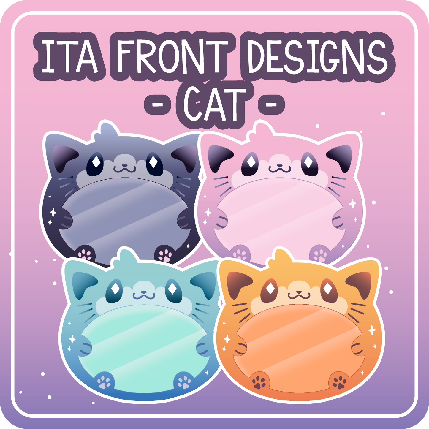 Kawaii Kompanions Ita Bag Exchangable Front Designs Cat - 4 different colors -